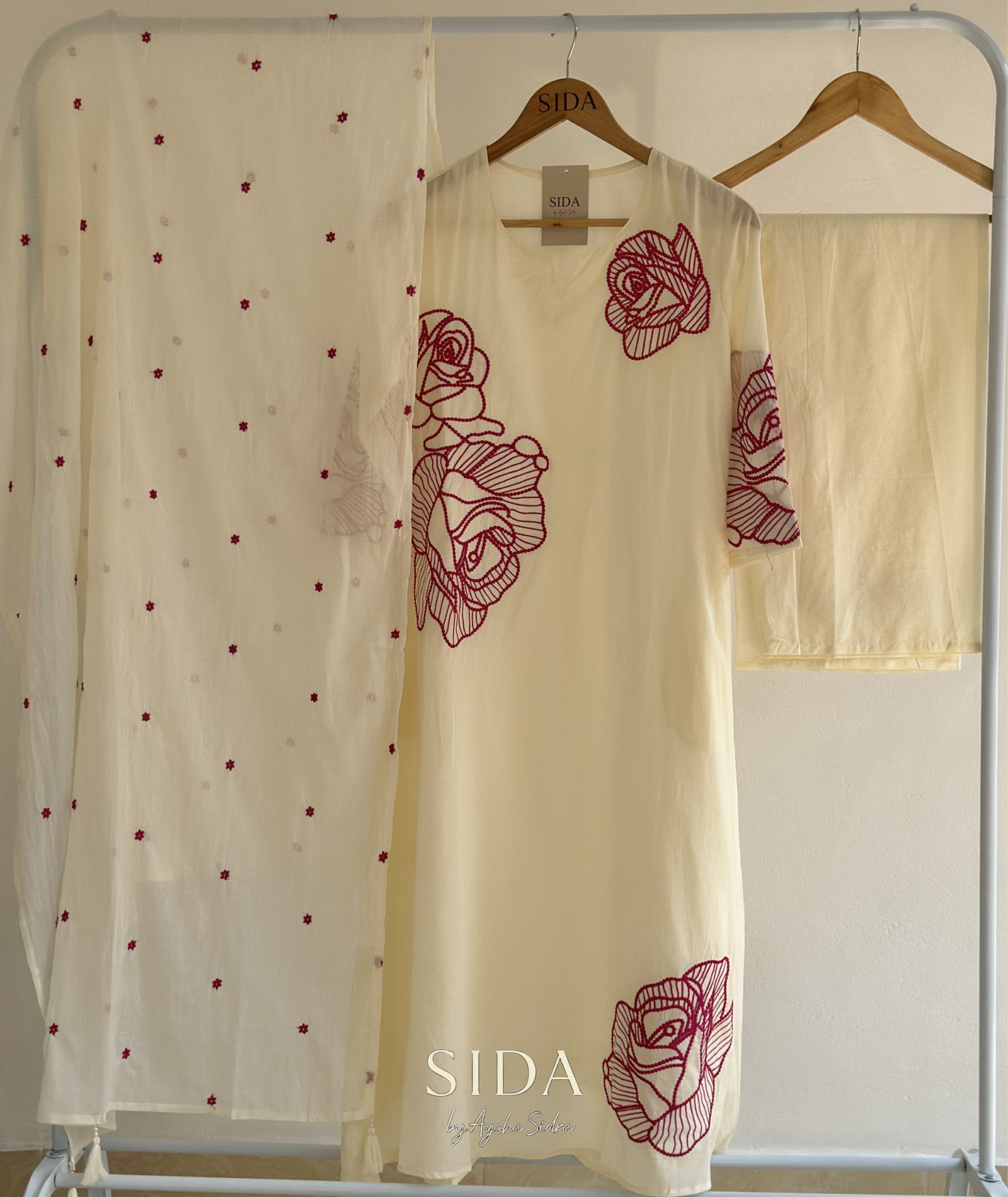 Mul cotton 3 pcs set with embroidery detailing - Image 3