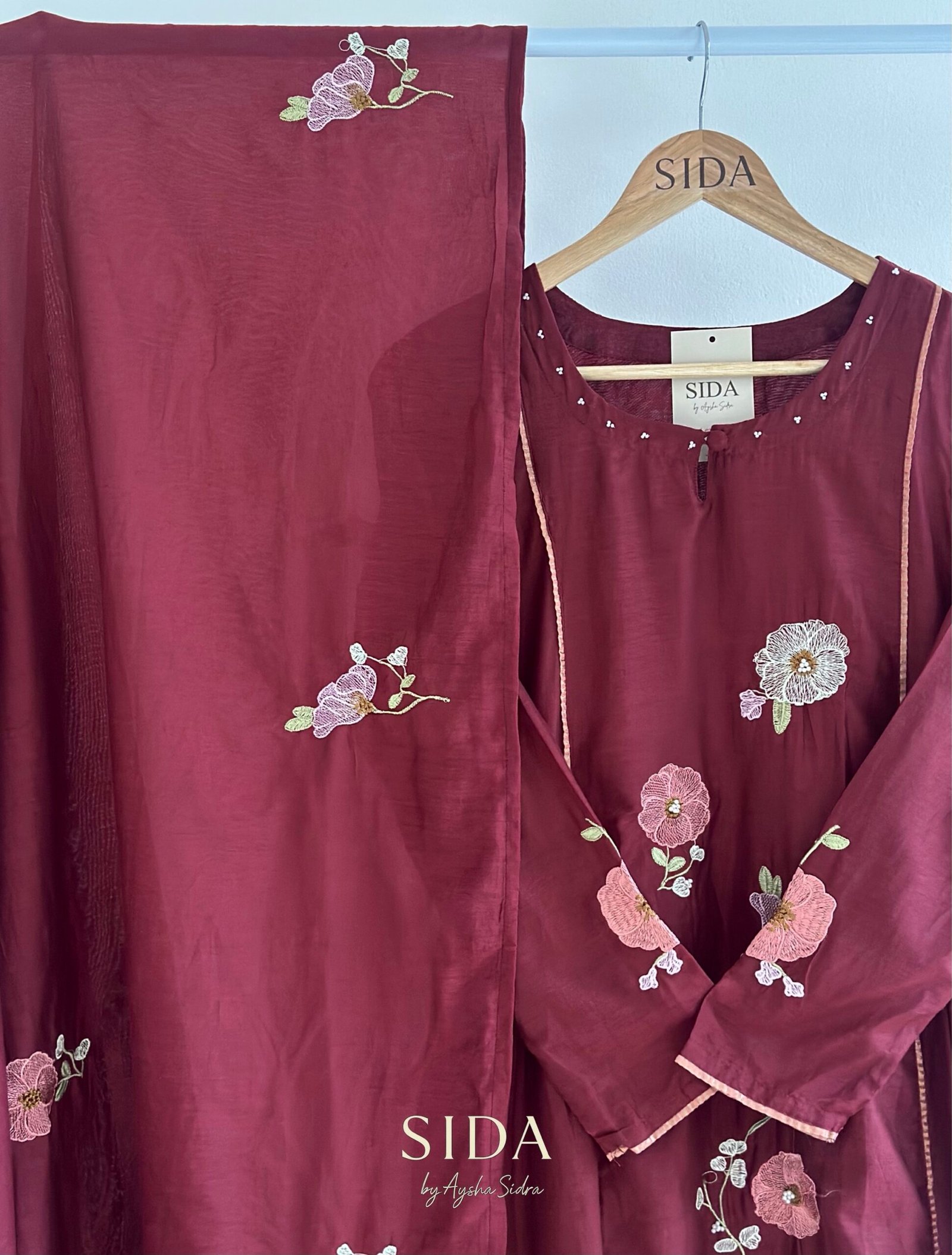 Maroon Mul chanderi