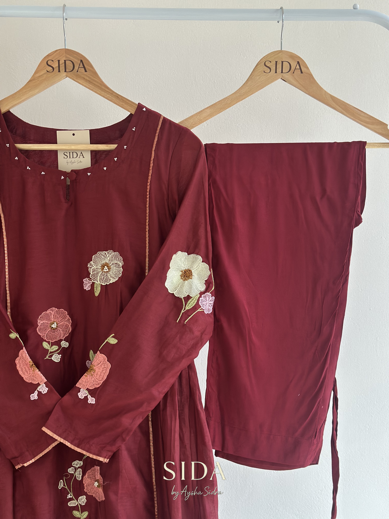 Maroon Mul chanderi - Image 4