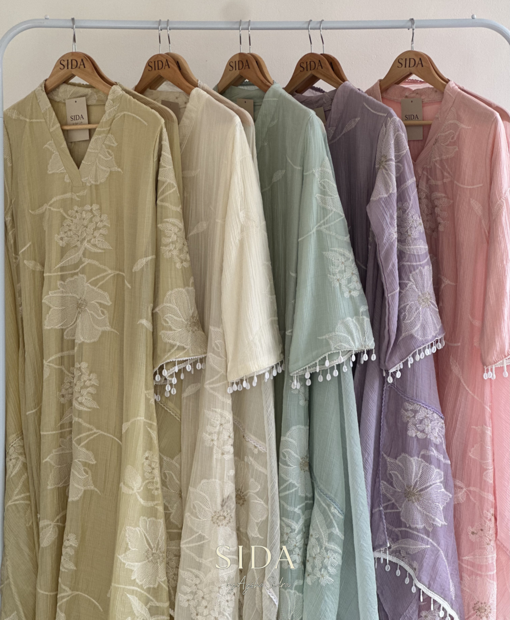Pastel shade Imported material 3 pcs Aline set